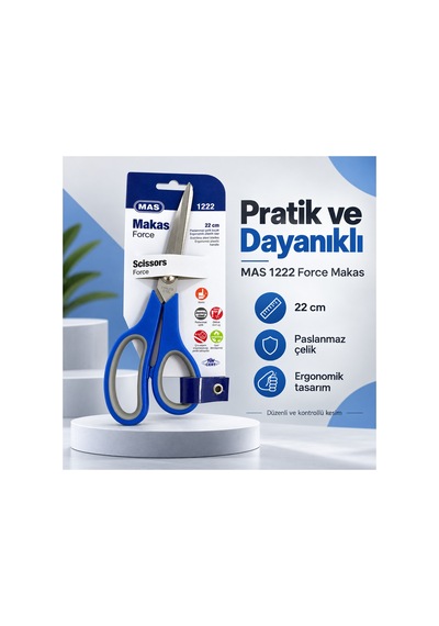 1222 Force 22 Cm Paslanmaz Çelik Ergonomik Makas