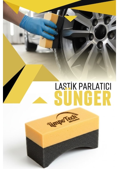 Profesyonel Eğik Oto Lastik Parlatıcı Sünger Ergonomik Araç Lastiği Parlatma Uygulama Pedi