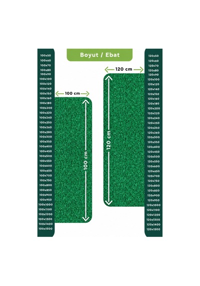 Hortumtech Kıvırcık Paspas Kir Tutucu Pvc Kapı Önü İç Dış Mekan Eko 12 Mm - Yeşil 120 X 200 Cm