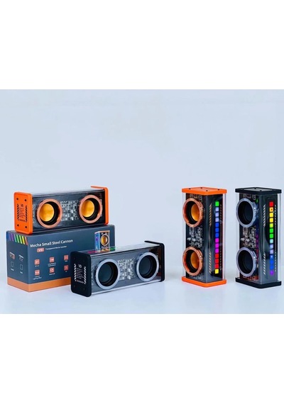 Şeffaf Mecha Müzik Tws Stereo Rgb İşıklı Hoparlör Kablosuz Bluetooth 5.0 Taşınabilir Hoparlör V9.gzpde