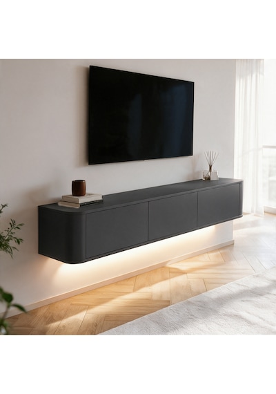 İnarch Dizayn Yoyo Led Işıklı Duvara Monte Tv Sehpası - 3 Kapaklı Modern Tv Konsolu Antrasit İnarch Dizayn Yoyo Led Işıklı Duvara Monte Tv Sehpası - 3 Kapaklı Modern Tv Konsolu Antrasit