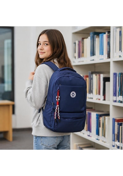 Unisex Çok Bölmeli Sırt Çantası Okul, Seyahat Ve Outdoor Kullanım Lacivert