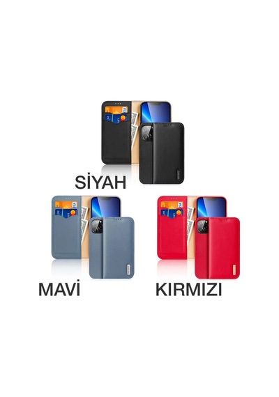 Dux Ducis Apple iPhone Uyumlu 13 Pro Max - Kılıf Mıknatıslı Cüzdanlı Deri - Kılıf Hivo Series- 5775 Siyah
