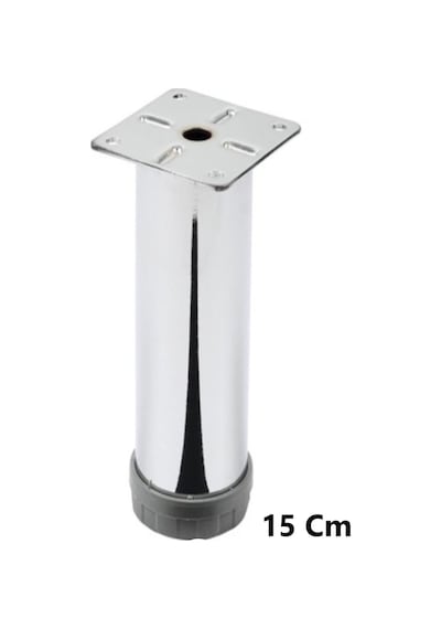 Mobilya Kanepe Baza Koltuk Çekyat Yükseltme Ayağı Tablalı Krom Metal 15 Cm 4 Adet Krom Metal
