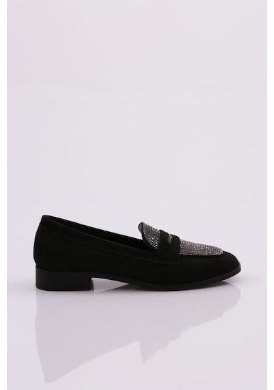 Dgn 3353 Kadin Loafer Ayakkabi Siyah Süet