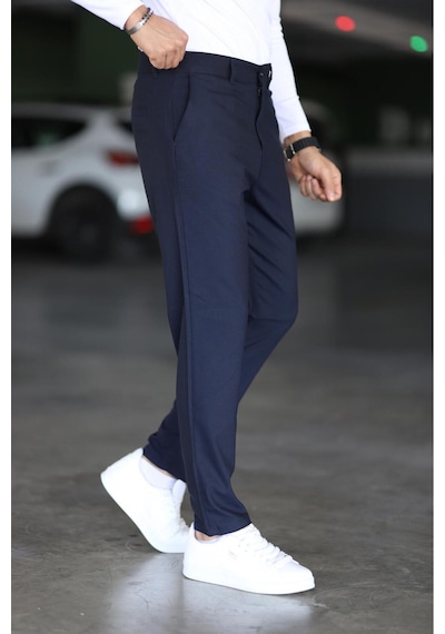 Bürke Erkek Lacivert Renk italyan Kesim Slim Fit Kaliteli Kumaş Pantolon