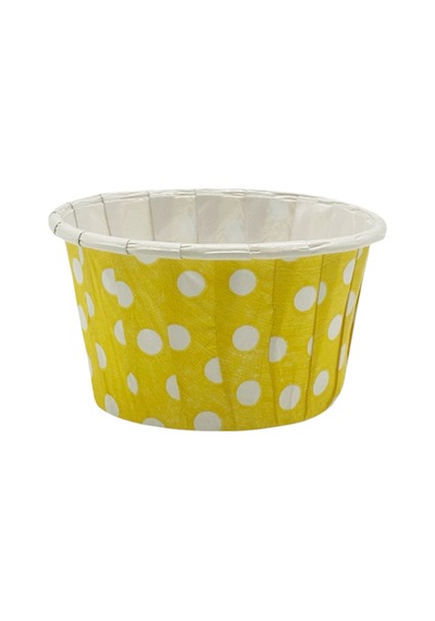 Sarı Puantiyeli Muffin Kek Kapsülü 50li - V Kağıt Sarı Diğer