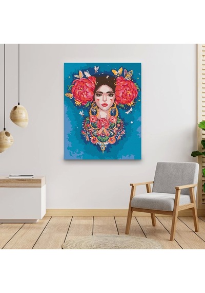Sayılarla Boyama Seti 40 X 50 CM Tuval Şasesine Gerili Lady