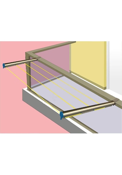Bronz Balkon Kurutma Askısı Kare Korkuluk 60 x 25 Gümüş