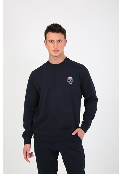 Esqudo Skull Erkek Sweatshirt ESWTP0001 Lacivert