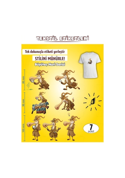 Ütü İle Yapışan Kıyafet Etiketi Büyüteç Nuri Serisi 7li Set Karışık