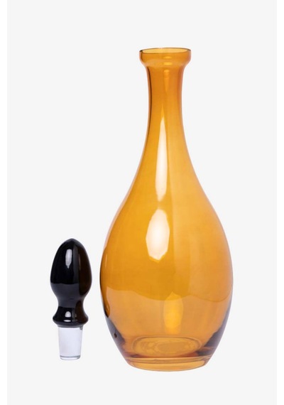 Amber Cam Kapaklı Sürahi - Amber Renk Modern Tasarım Damla Karaf