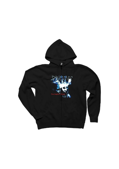 Napalm Death Fear Emptine Siyah Fermuarlı Kapşonlu Sweatshirt Siyah