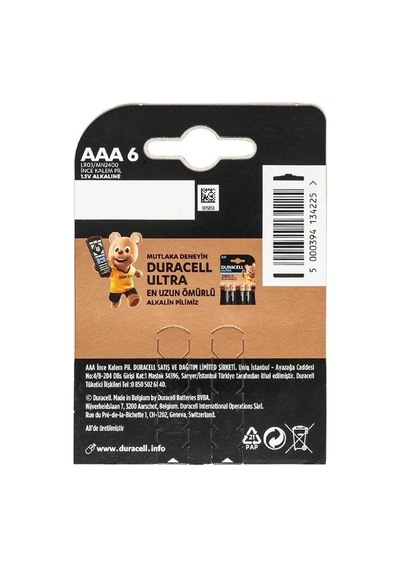 Hubrendy Sh Duracell Basic İnce Aaa Kalem Pil 6'lı