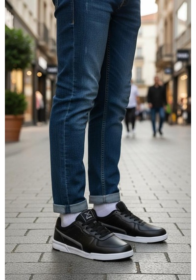 Papuçcity Kinetix Lukas Pu Erkek Sneakers Spor Ayakkabı Siyah