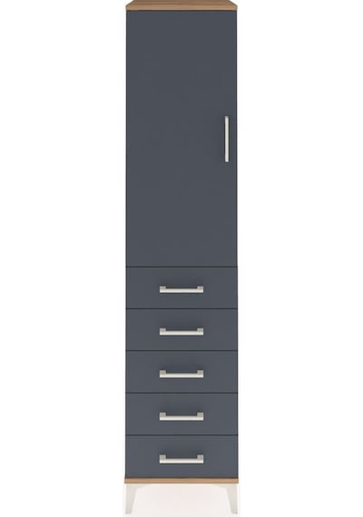 Hyperion Dolap 3 Raflı 5 Çekmeceli Tek Kapaklı 44x44x195 Çam-... Çam