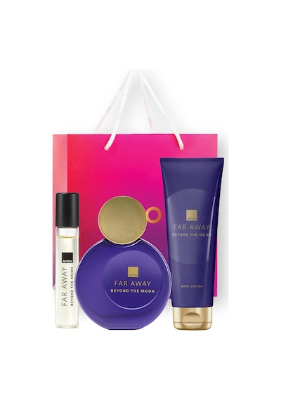 Avon Far Away Beyond The Moon Kadın Parfüm EDP 50 ML + Far Away Beyond The Moon Kadın Parfüm EDP 10 ML + Vücut Losyonu 125 ML + Çanta
