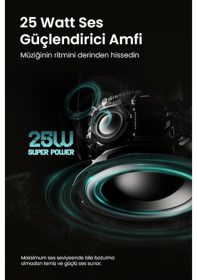 GravaStar Supernova Özel Seri Led Işıklı 25W Bluetooth Hoparlör