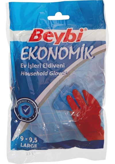 Beybi Gjlrtw68 C08937 Ekonomik Temizlik Eldiveni Çift, 9/9.5 Açık Mavi