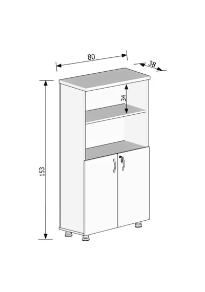 Modüler Dünyası Kapaklı Kitaplık Dosya Dolabı Beyaz - 80X38X153 (307767642) Beyaz
