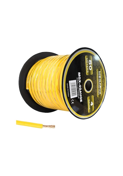 Megavox Mgx-4gauge Oto Anfi Tesisat Kablosu Silikon 4ga 50 Metre Sarı