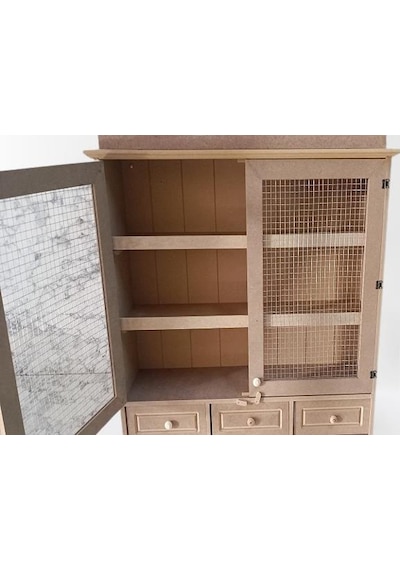 Hobi Dekoratif Telli Dolap Terek Ahşap Mdf Ham Cnc Kesim Model El Yapım