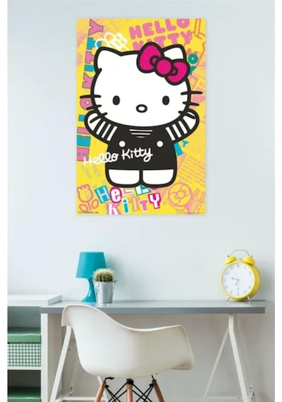Çocuk Odaları İçin Hello Kitty Tasarımlı Duvar Posteri 45x30