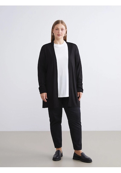 LC Waikiki Lcwaıkıkı Classic Siyah Şal Yaka Kadın Triko Hırka New Black