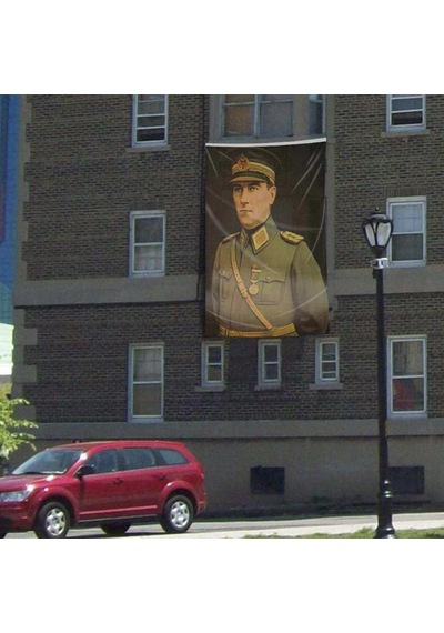 Üniformalı Atatürk Poster Cephe Bayrak 300x450cm -3x4,5 Metre 1