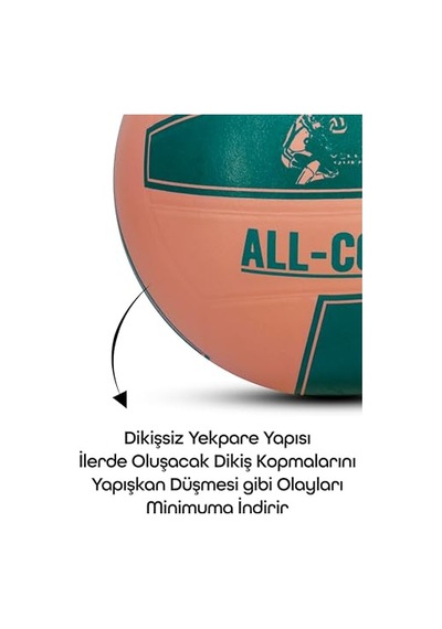 All Court Voleybol Topu Pompa Dahil Set Kauçuk Dikişsiz Yekpare Üretim İç Dış Mekan No:5 Açık Gri