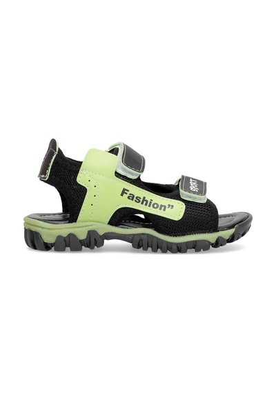 Elit Şa-p-022-25y Patik Erkek Çocuk Düz Sandalet Siyah - Yeşil Siyah - Yeşil