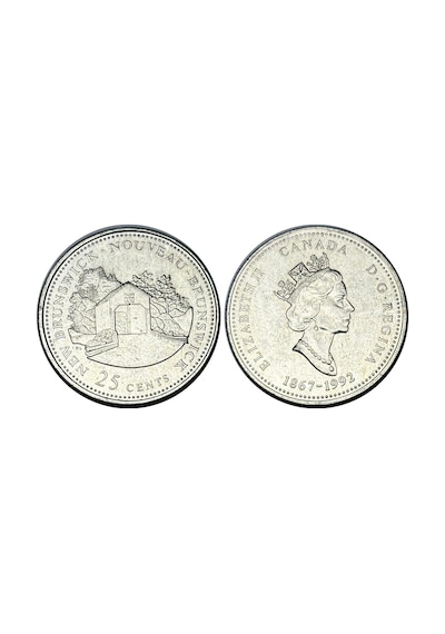 Kanada 1992 Yılı Yeni Brunswick Hatıra 25 Cent Koleksiyon Para