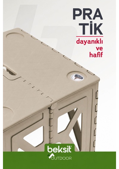 Outdoor Herkül D Katlanır Masa Bej Bej