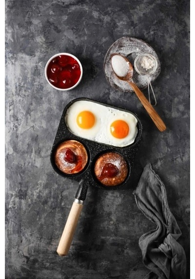 3 Gözlü 3 Bölmeli Çok Amaçlı Omlet Pankek Ergonomik Tava Diğer