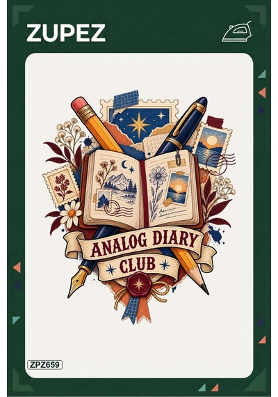 Zpz659 Analog Diary Club Crest Ütüyle Uygulanabilir Transfer Baskı - 911529851