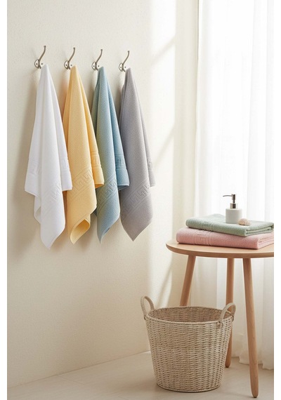 Pastel Greek 6'lı %100 Pamuklu Havlu Seti 50x90 Cm Çok Renkli