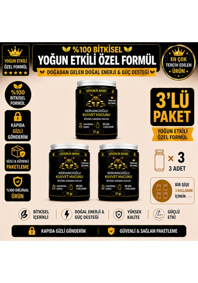 Bitkisel Atom Güç Ve Enerji Macunu & Performans Desteği 3 x 17 G