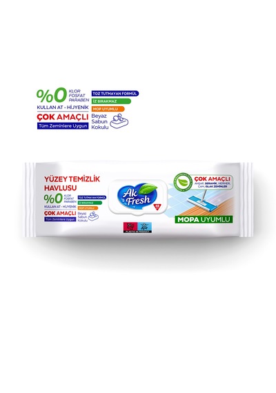 Ak Fresh Beyaz Sabunlu Mopa Uyumlu Yüzey Temizlik Havlusu 48 Yaprak