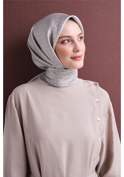 Armine Sura İpek Eşarp 2026-2027 - Sonbahar Kış-asm9622 Gümüş