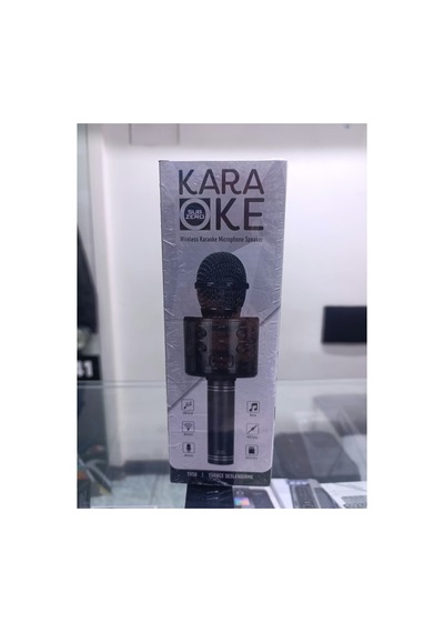 Karaoke Mikrofon Dahili Hoparlörlü Usb Flash Tf Kart Destekli Ses Değiştirme Efektli Çocuk Mikrofonu Siyah