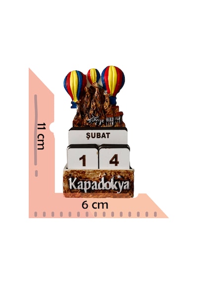 Renkli Dekoratif Hediyelik Masa Takvimi - Kapadokya Temalı, Süs
