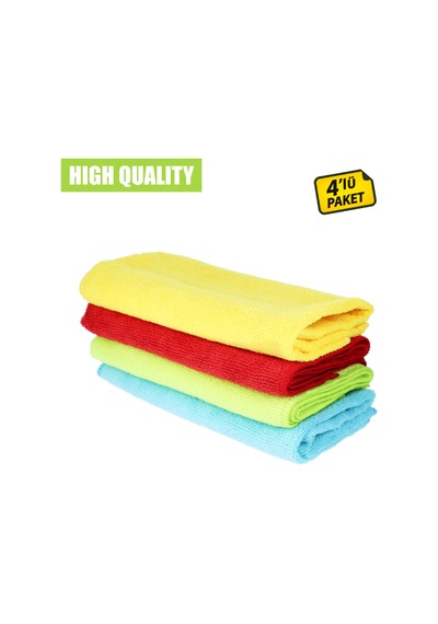 Menzerna Mikrofiber Bez Seti 320 Gsm 4'lü Paket - 40x40cm Renkli Detailing Pasta Cila Bezleri