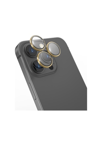 Apple Uyumlu   iPhone 14 Pro Go Des CL-10 Kamera Lens Koruyucu Gold