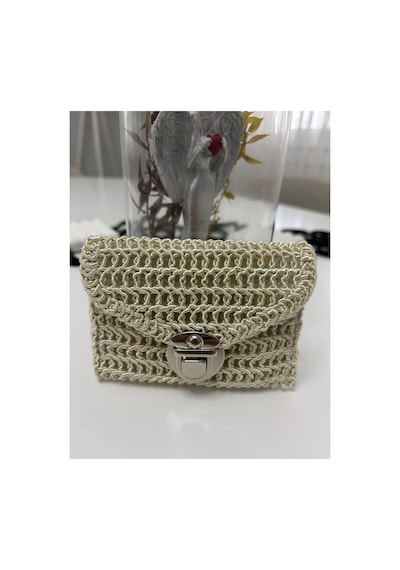Store Örme Mini Cüzdan Krem