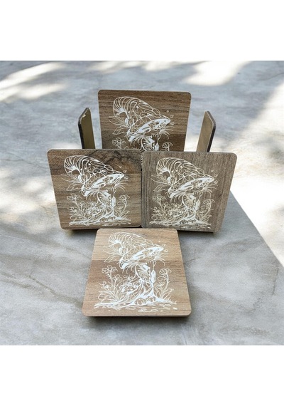 6 Lı Mdf Bardak Altlığı Dekoratif Ecceca1009 Karışık
