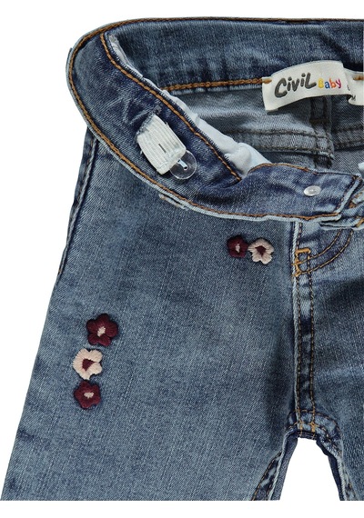 Civil Baby Kız Bebek Pantolon 6-18 Ay Orta Mavi Orta Mavi
