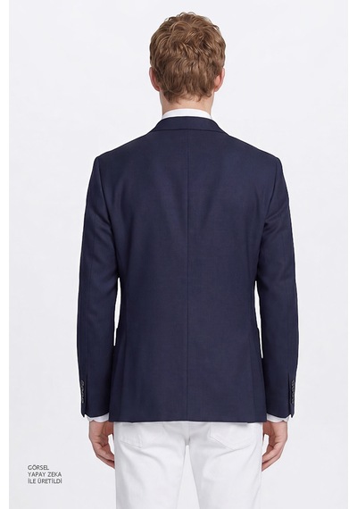 Erkek Lacı Slim Fit Dar Kesim Mono Yaka Torba Cepli Blazer Ceket Lacı