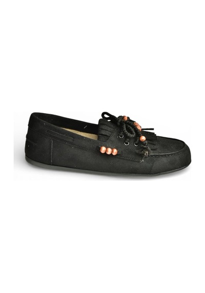 Fox Shoes Y602426202 Siyah Süet Boncuk Detaylı Günlük Kadın Ayakkabı Siyah