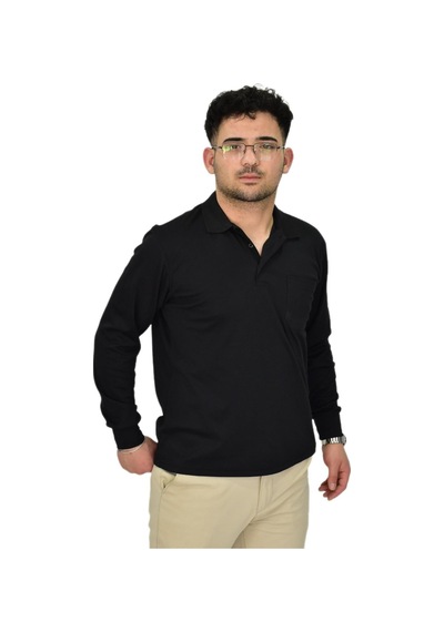 Erkek Mevsimlik Polo Yaka Sweatshirt 6830 Bgl-st04414 Siyah
