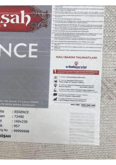 Padişah Halı Essence 72490 957 Serisi Akrilik Salon Oturma Yatak Odası Halısı Krem - Bej - Gri